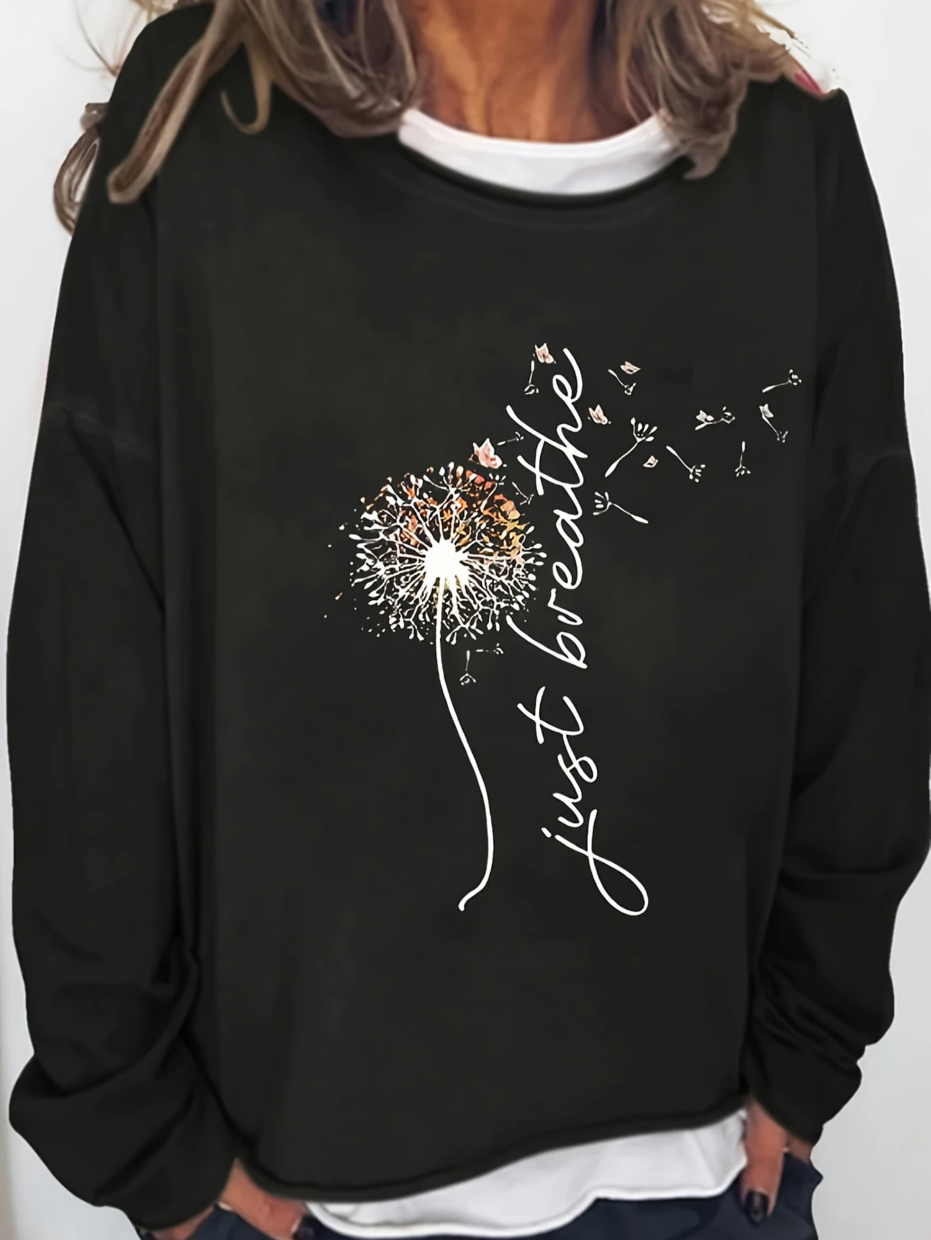 Aamikast женская свободная футболка большого размера с круглым вырезом модная