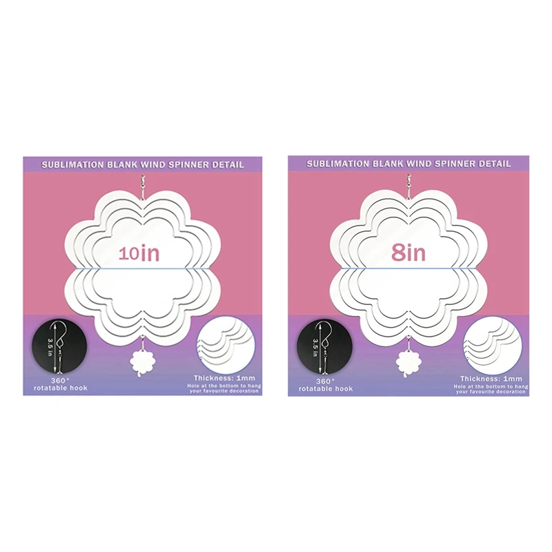 

6Pcs Sublimation Wind Spinner Blanks 3D Wind Spinners Hanging Wind Spinners For Indoor Outdoor Garden Decoration