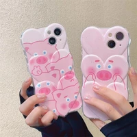 cute cartoon heart shaped pig phone case cover for iphone 11 12 13 pro shockproof case for iphone 13 cases iphone case