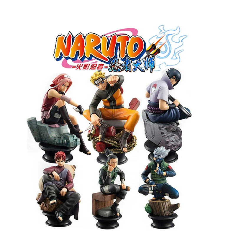 

6pcs/set Naruto Anime Action Figure New Pvc Anime Naruto Sasuke Uzumaki Naruto Pvc Scene Model Children's Toys Birthday Gift