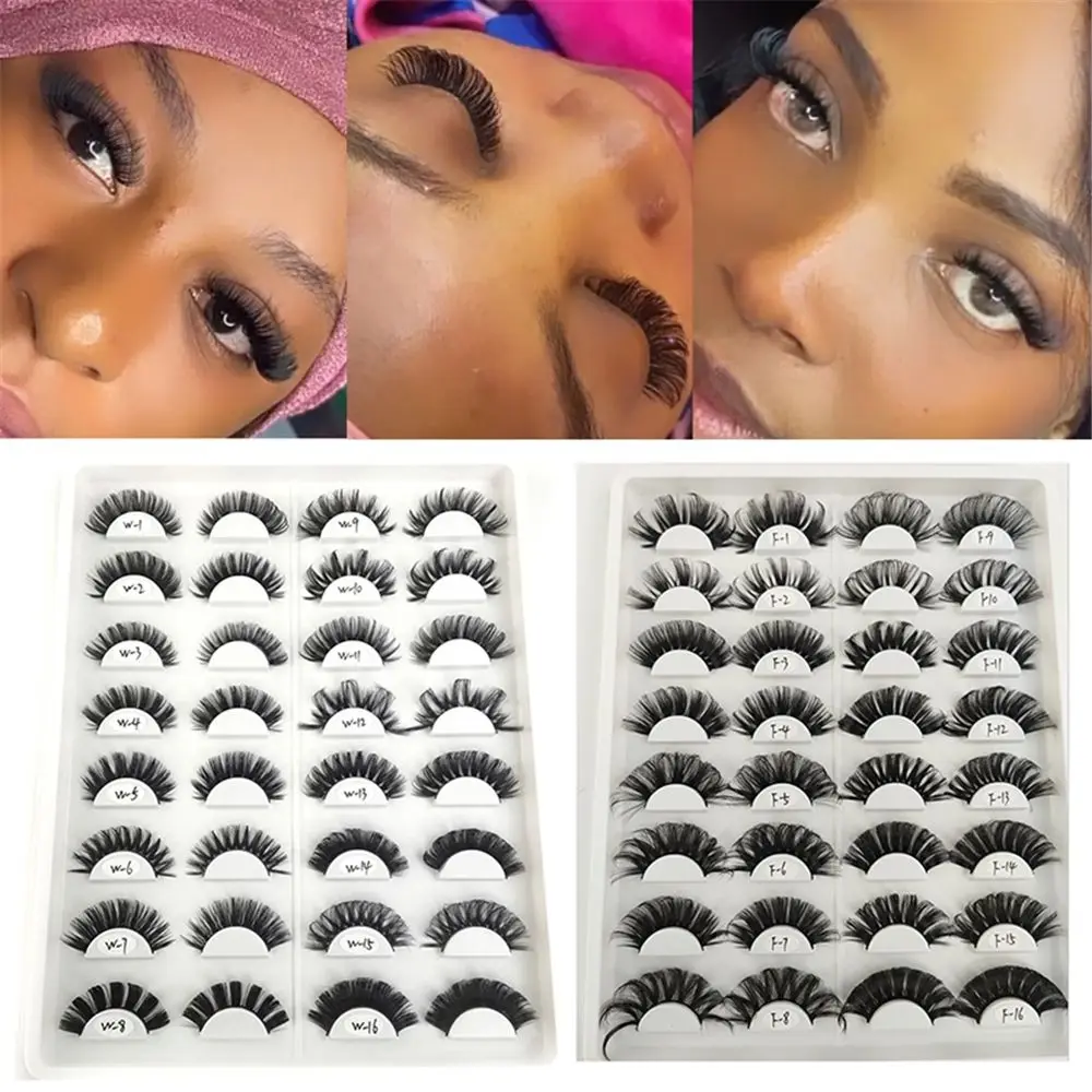 

Eyelashes Makeup Long Curled Full Wispy Fluffy Natural False Eyelashes Eyelashes Faux Mink Lashes Russian Strip Lashes