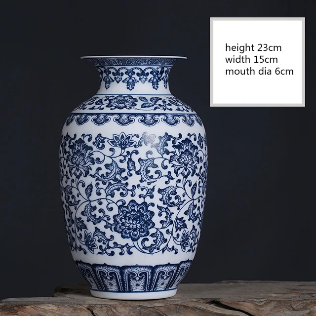 

Сине-белая керамическая ваза Jingdezhen