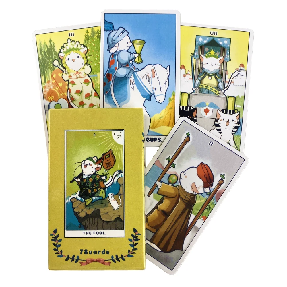 Карты Таро японских кошек Милая прелестная игровая колода Райдера Новинка для