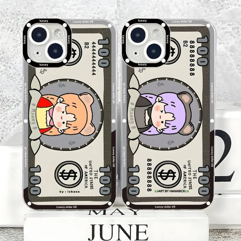 Роскошный чехол для телефона в долларах США с ангельскими глазами IPhone 14 Plus 13 12 11 Pro