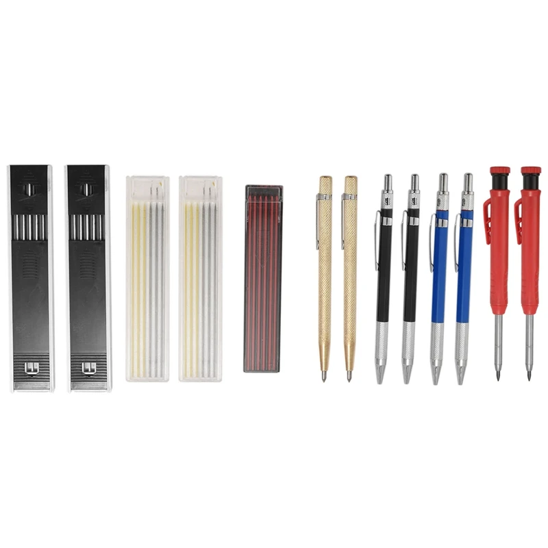 

Carpenter Pencil Sets For Construction 13 Pieces Woodworking Pencils Mechanical Pencils And Scriber Tool With Refills