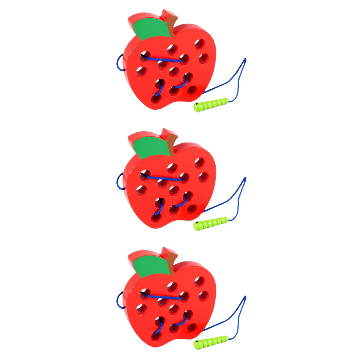 

3pcs Kids Funny Threading Children Early Educational Thread Playing (Apple)