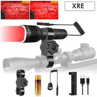 uniquefire 1506 xre red light flashlight zoomable lamp 3 modes protable tactical torch outdoor waterproof for camping hunting