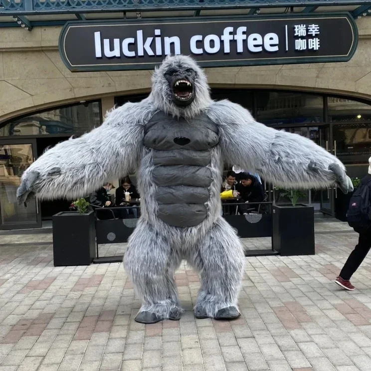 2 м-3 м гигантская Горилла Кинг Конг талисман для взрослых ходящий надувной костюм