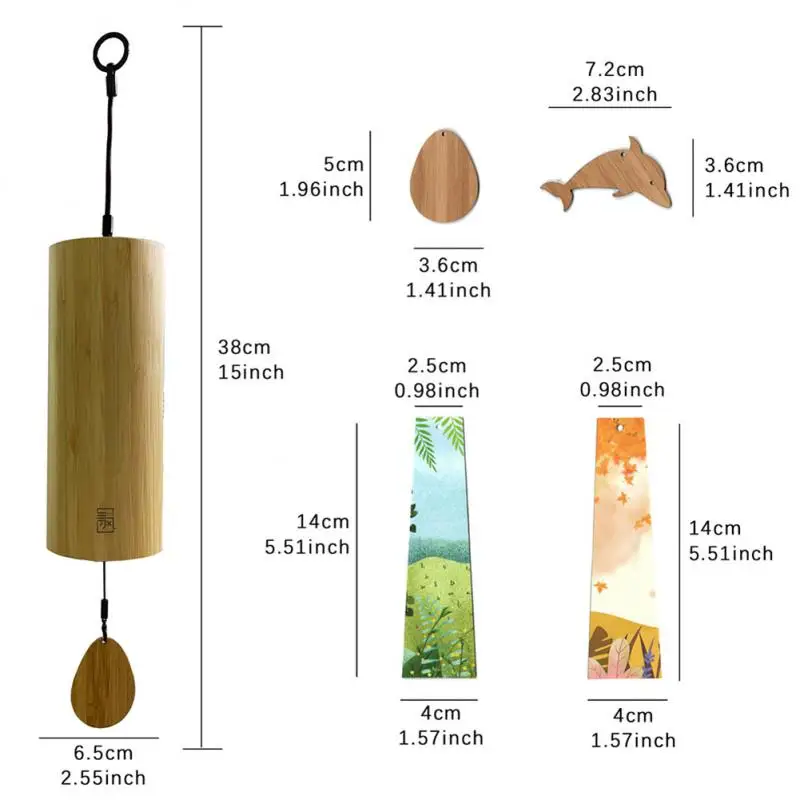 

Retro Wind Bell Meditation Healing Home Decoration Door Outdoor Decor Music Wind Chimes Hand-cranked Bamboo Garden Decor Music