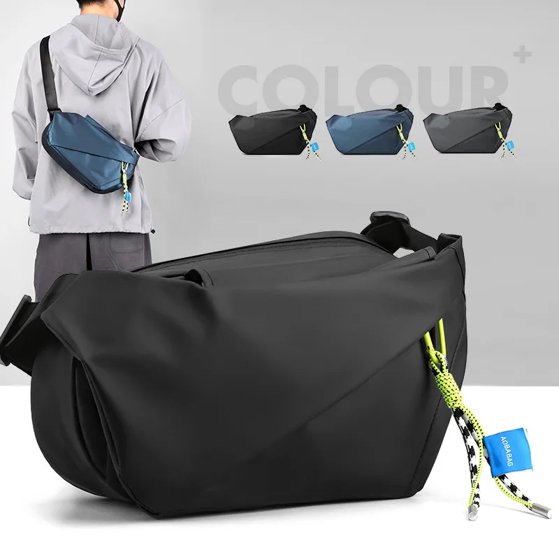 

Men Shoulder Chest Bag Nylon Waterproof Outdoor Sport Running Cycling Belt Bag Large Capacity Travel Phone Pouch Messenger Bag