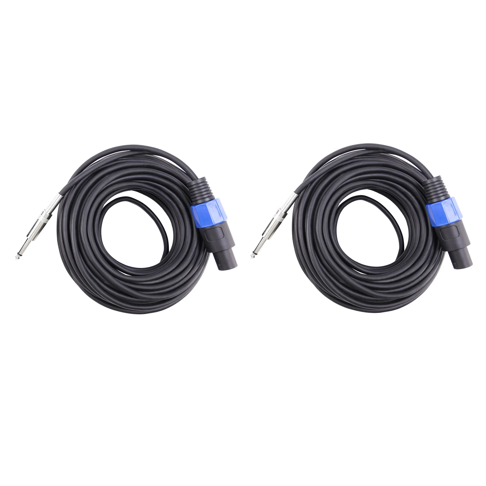 

2 Pack 50 Ft Speakon to 1/4 Inch Male Speaker Cables 12 Gauge AWG Wire Audio Amplifier Connection Cord 6.35mm DJ/PA Speaker