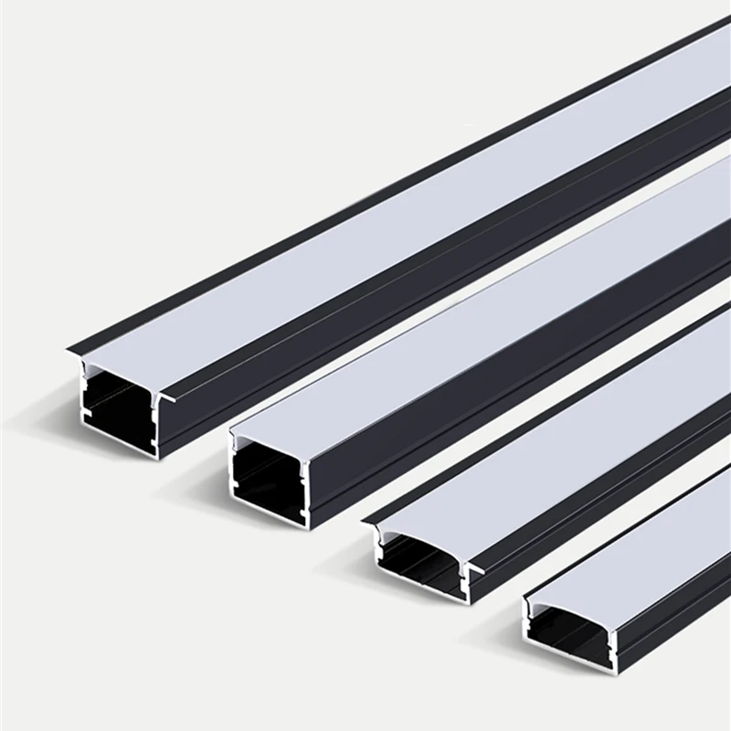 1mpcs vuyw style led aluminum profile recessed linear channel with blackmilky cover holder corner home decor bar strip light free global shipping
