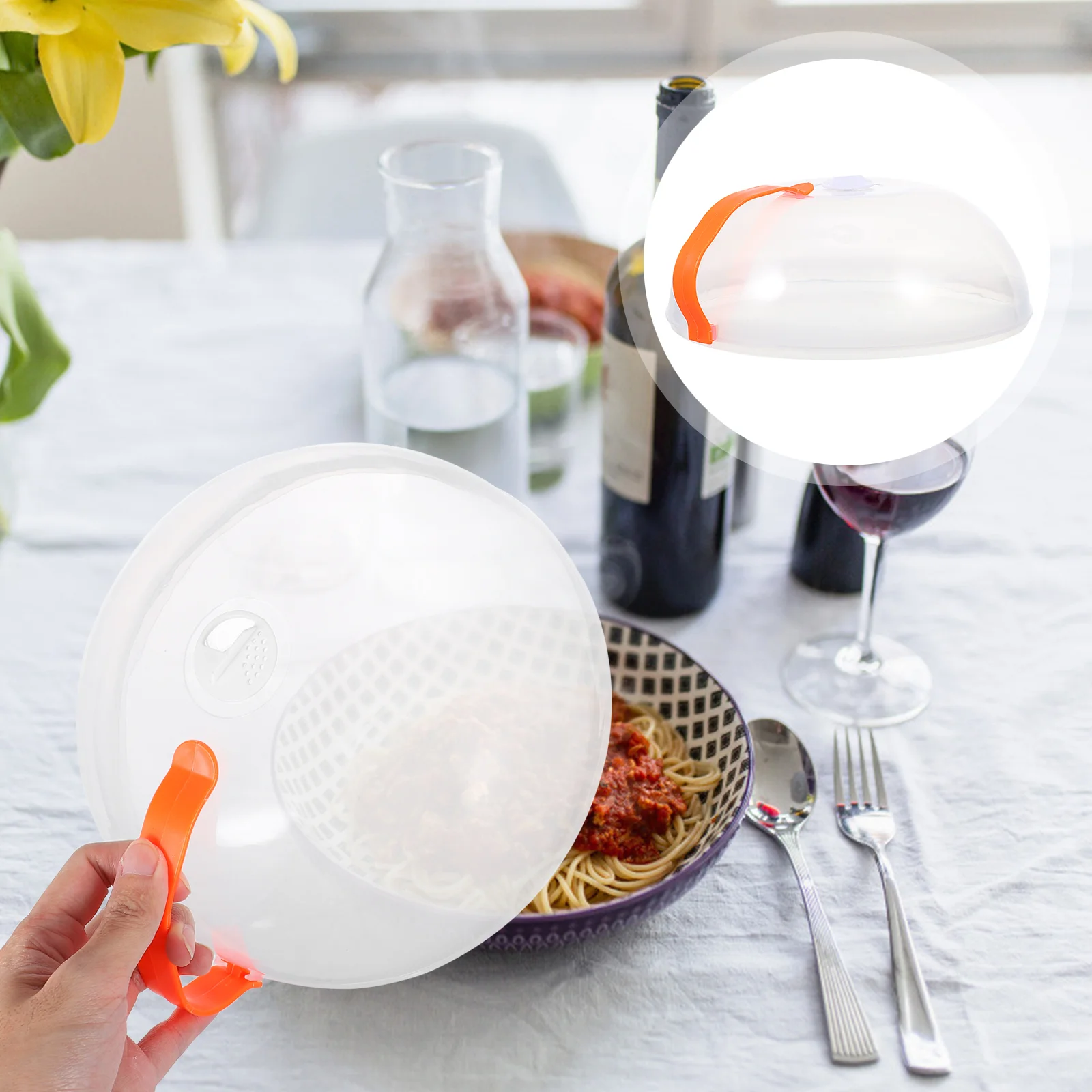 

3pcs Oilproof Heat Resistant Premium Food Protective Cover Microwave Oven Heating Cover