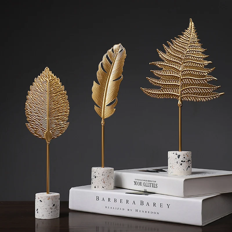 

Leaf Ornaments Office Home Decoration Accessories Art Sculpture Resin Figurine Living Room Desktop Decor Supplies Statues