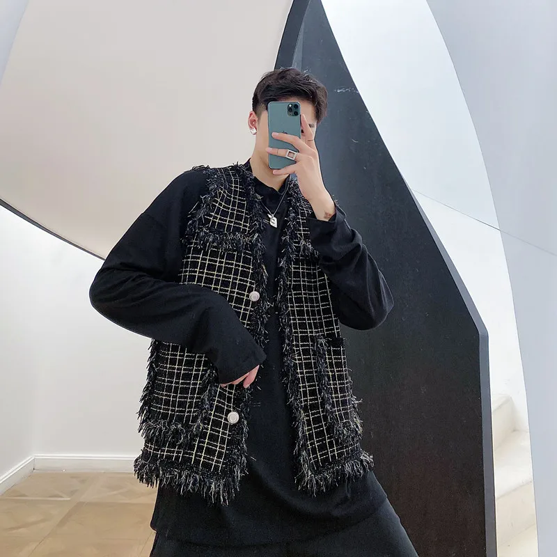 

Mens Vest Jacket New Autumn Warm Sleeveless Jackets Male Winter Casual Waistcoat Plus Size Brand Clothing Tassel Design E240