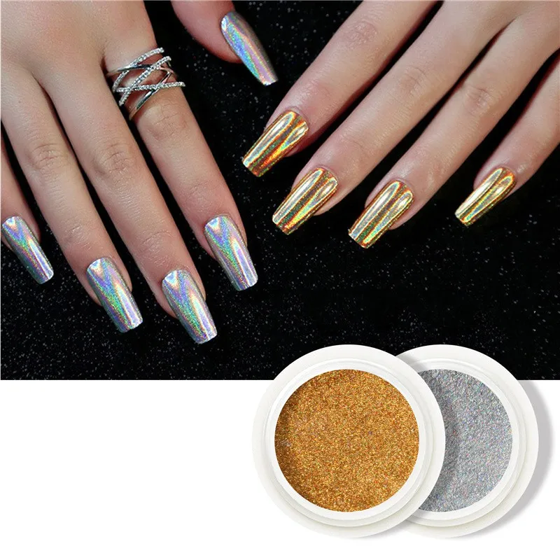 

0.5 G Laser Nails Powder for Art Decorations Fashion Gold&Silver Nail Glitter for DIY Manicure Design