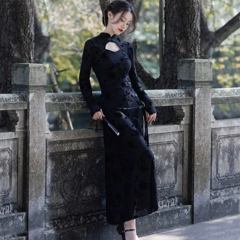 Улучшенное платье Ципао в китайском стиле женское изящное сексуальное Cheongsam