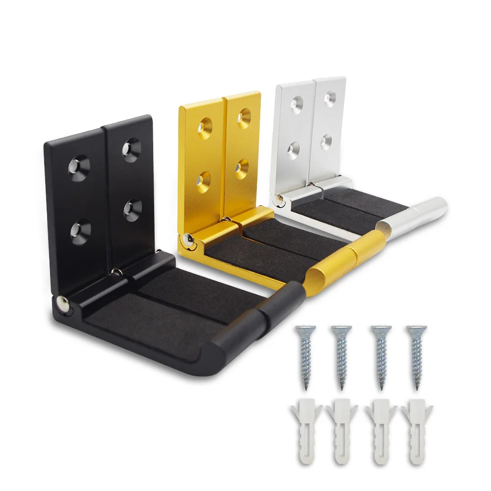 

1 Pair Gun Hooks with Screws Aluminum Alloy Folding Indoor Gun Racks with Padding Shotgun Rifle Sword and Bow Wall Mount