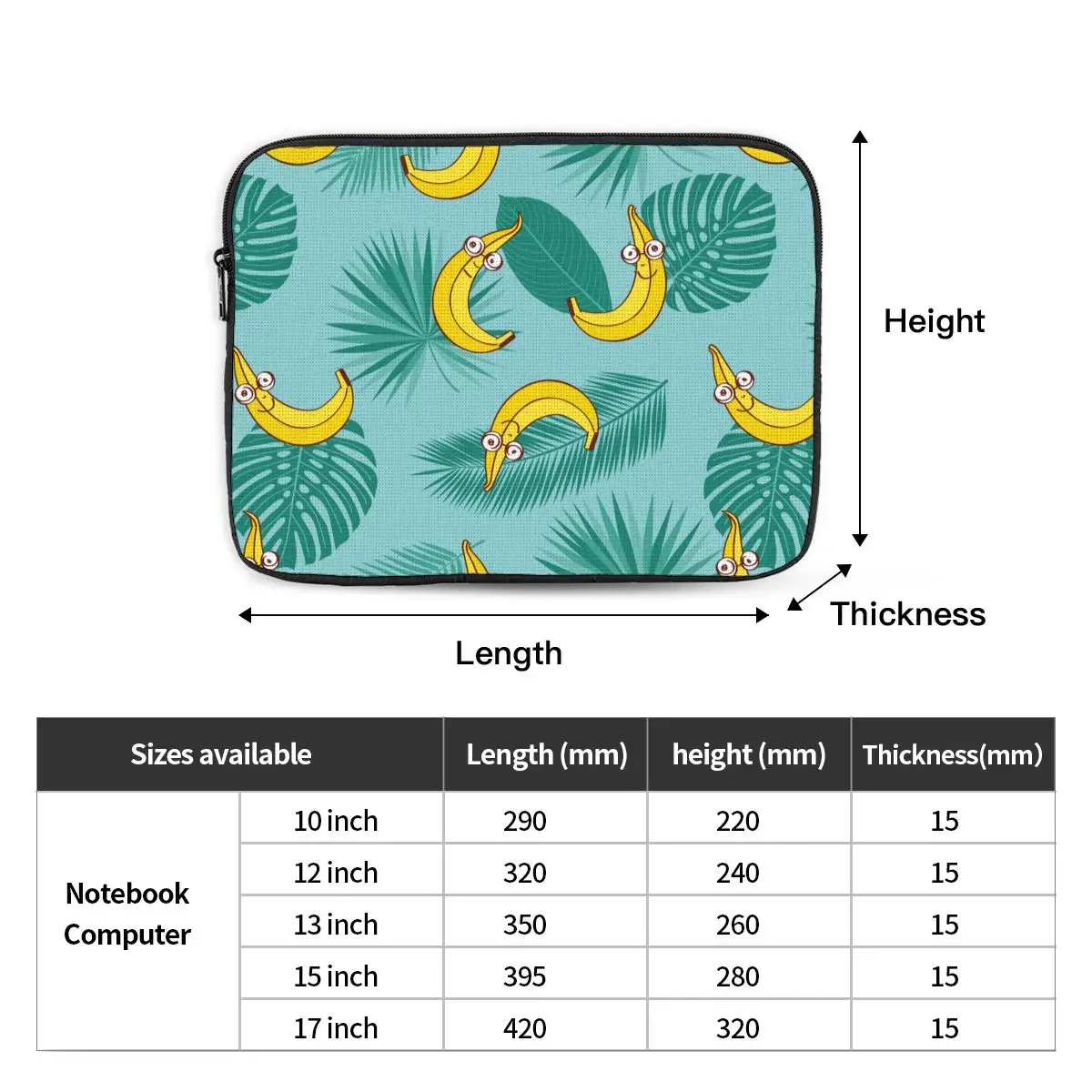 Противоударный женский чехол для ноутбука 12 13 15 17 дюймов с рисунком бананов