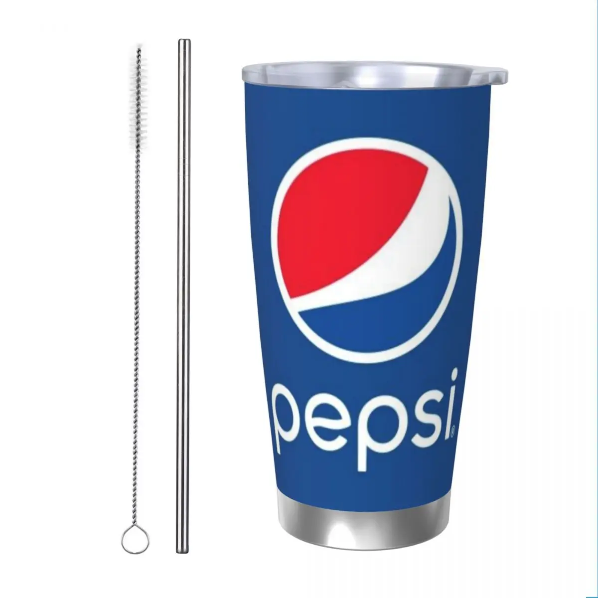 P-Pepsi 20 унций автомобильная кружка из нержавеющей стали соломенная термочашка для