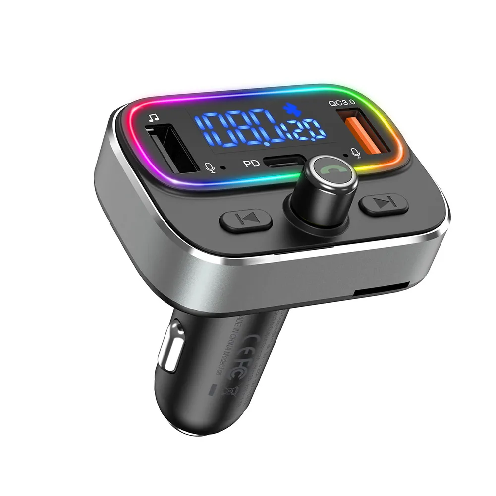 

1x Wireless Bluetooth Car FM Transmitter MP3 Player Radio Black USB Charger Adapter 12-24V 10~26V 20W 5W + 18W Durable New