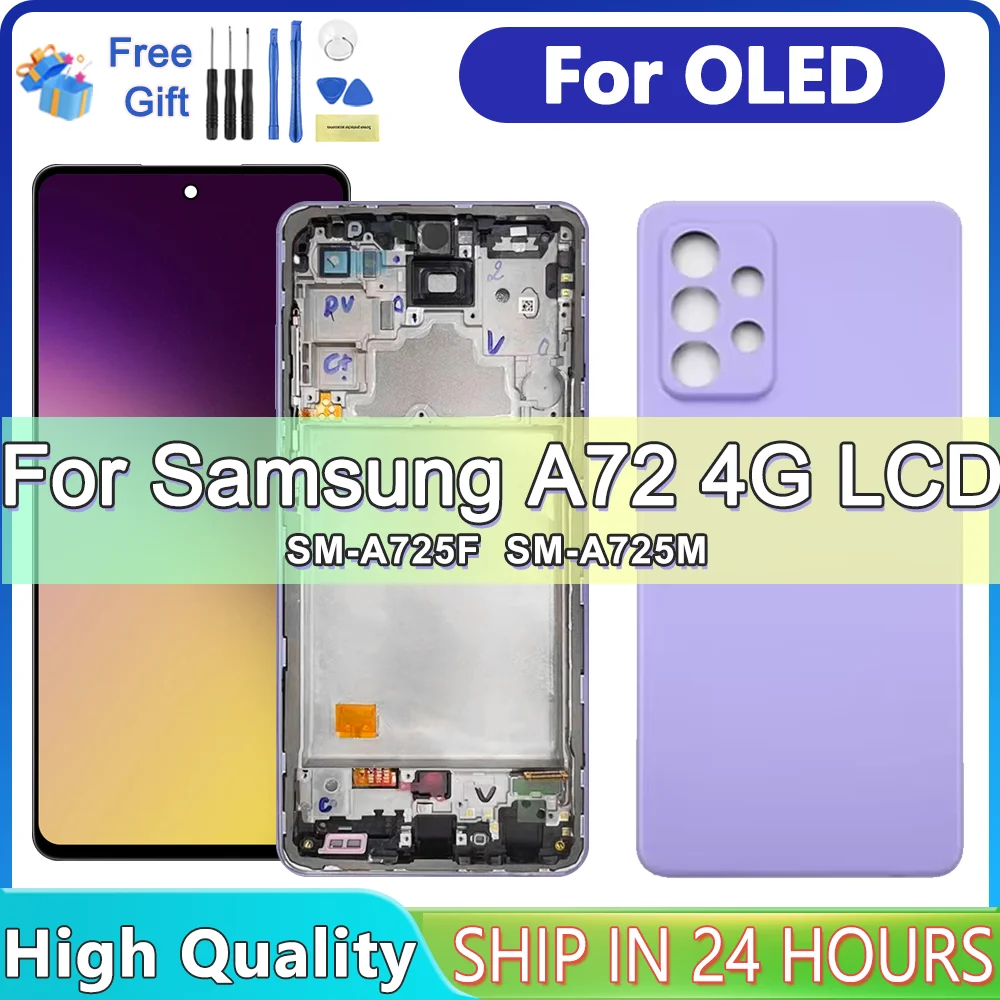 AMOLED для Samsung Galaxy A72 4G A725 ЖК-дисплей с цифровым преобразователем сенсорного экрана