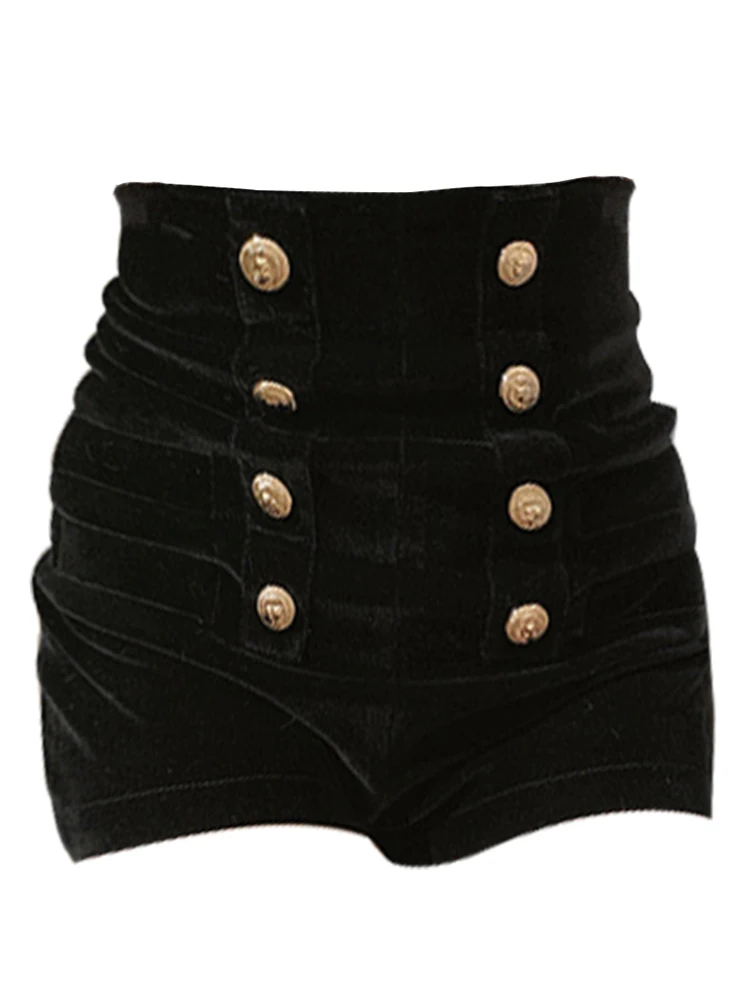 Lautaro весна лето короткие черные эластичные мягкие бархатные шорты женские с
