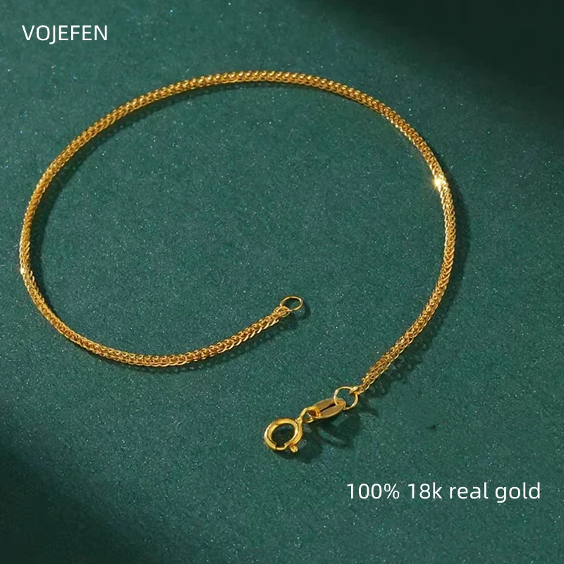 

VOJEFEN 18K Gold Bracelet Jewelry Womens Original Luxury On Hand Charms AU750 Bracelets for Teen Fine Jewellry And Accessories