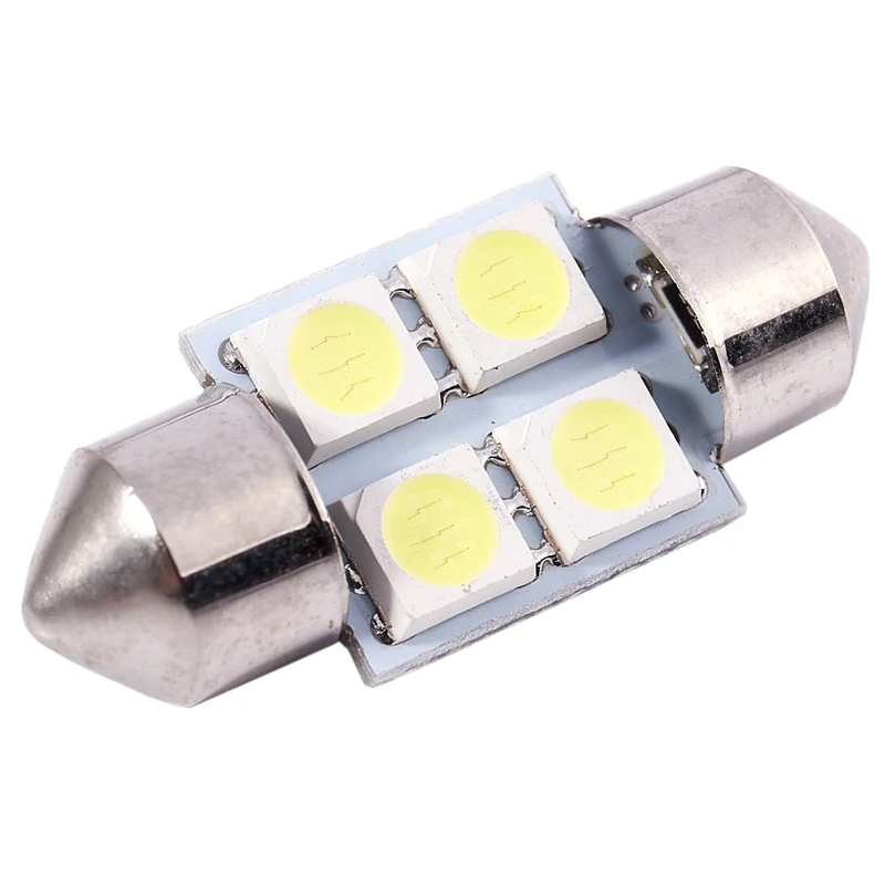 DC 12V 30mm 4 5050 SMD автомобильный интерьерный купол фестон светодиодный Белый 2 шт.