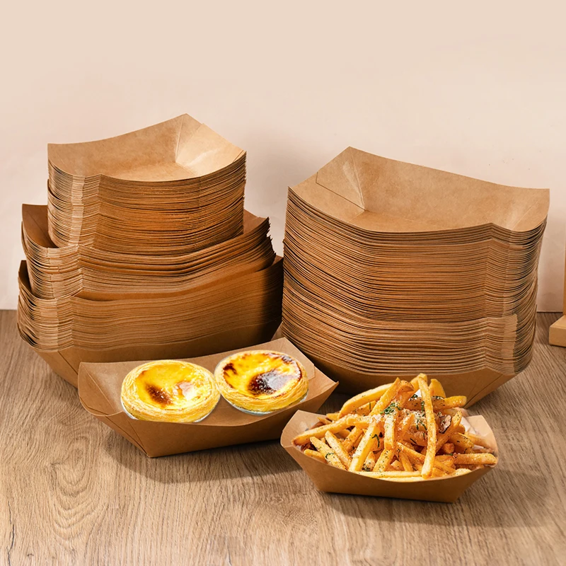 5 шт. коробка для десертов и тортов из крафтовой бумаги одноразовая миска закусок