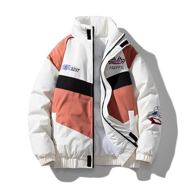 Winter Men's Bomber Jackets Casual Hooded Parkas Coat Men Streetwear Outdoor Windproof Down Parkas Thicken Mens Windbreakers