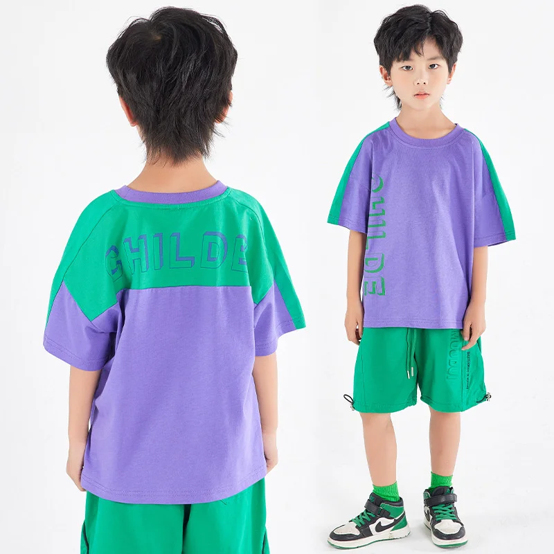 

2023 Summer Loose Short Sleeve boys T-shirt for Middle and Big Fashion Children's Top boutique kids clothing designer clothes