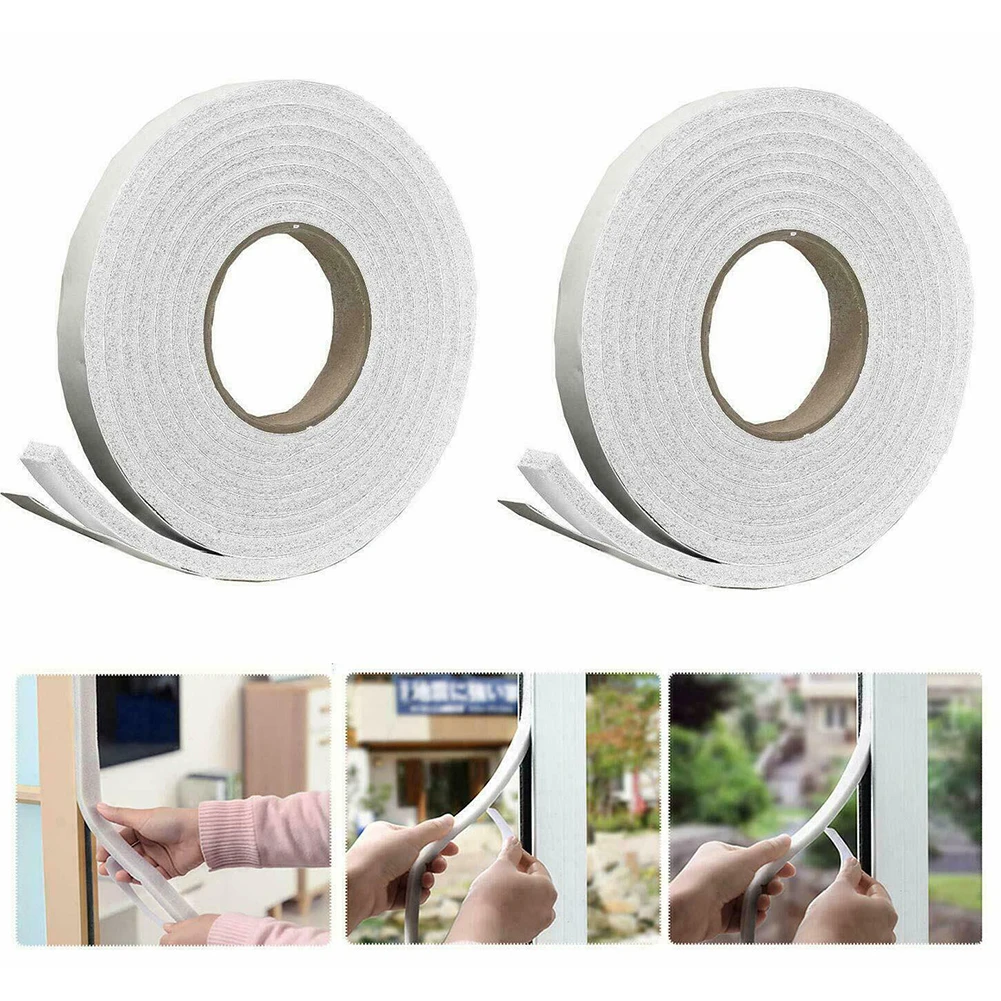 

1PC Width Sealing Strip Weather Foam Tape Draught Excluder Insulation Stop Windproof Home Door Improvement Building Hardware