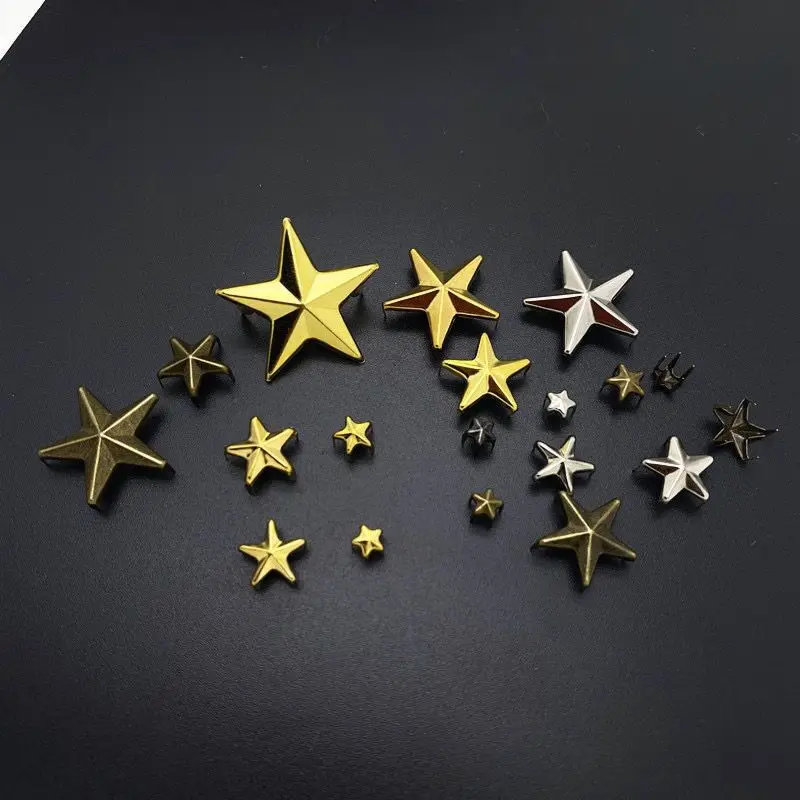50PCS 5/7/10/12/15/20mm Star Rivets DIY Clothes Shoes Bags H