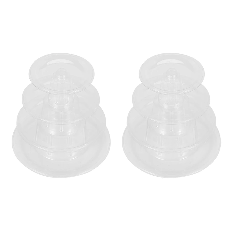 

2X 4 Tiers Round Macaron Tower Stand Cake Display Rack for Wedding Birthday Decor