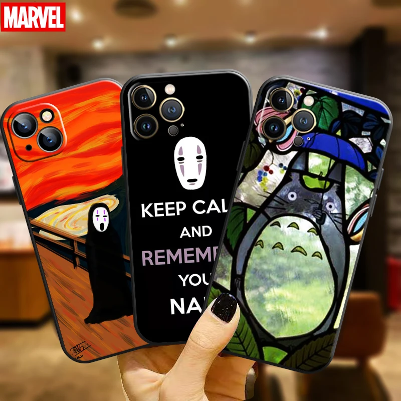 

Totoro No Face Man Spirited Away For Apple iPhone 11 12 13 Pro Max 12 13 Mini X XR XS Max SE 6 6S 7 8 Plus Phone Case Carcasa