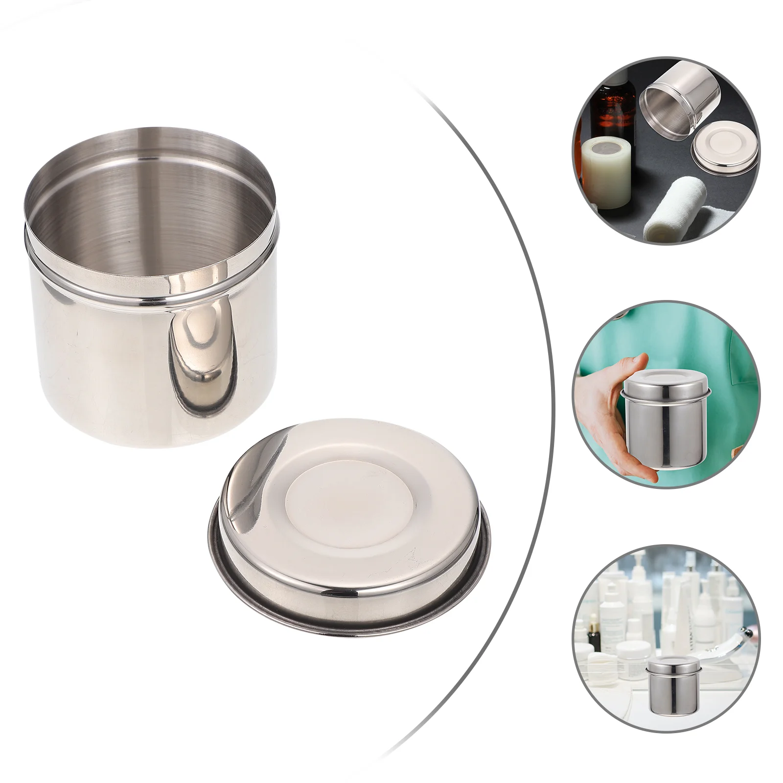 

Unguent Box Stainless Steel Container Steel Ointment Jar Dispenser Holder Ointment Jar Lid Stainless Steel Sponge Holder