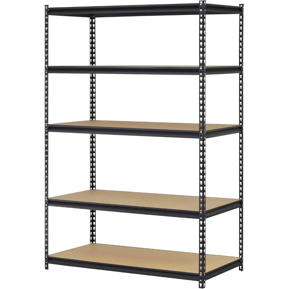 

Muscle Rack 72 in. H x 48 in. W x 18 in. D 5-Shelf Steel Shelf Unit in Black