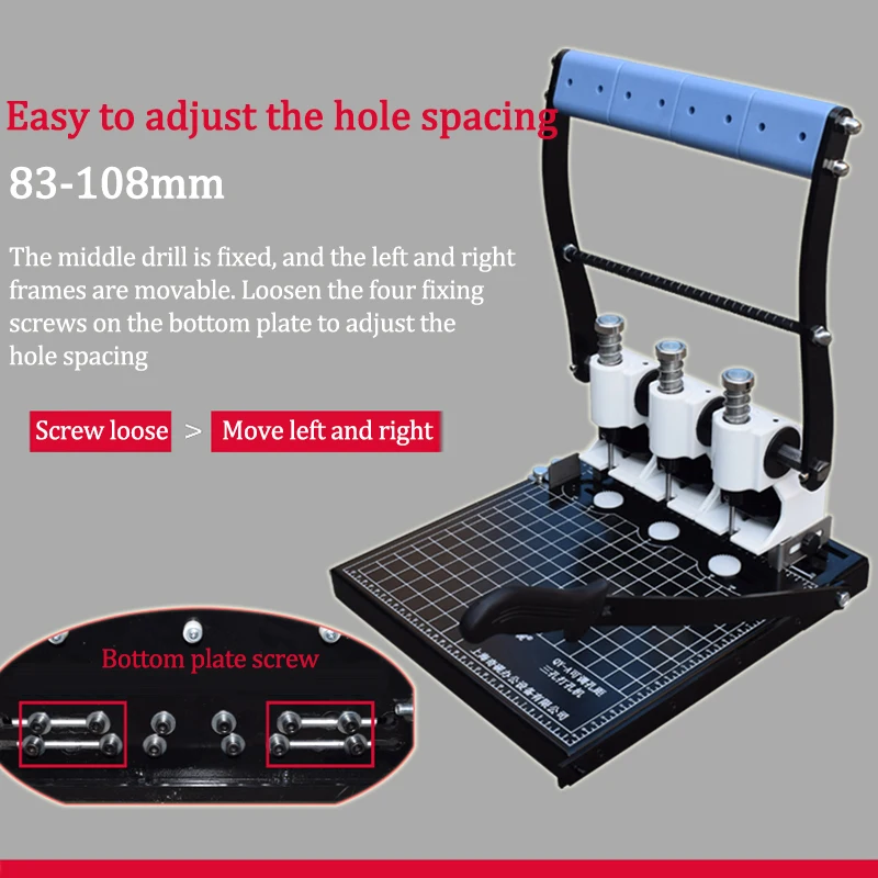 QY-A z trzema otworami Mahine Distance Puncher File Bindownica do dokumentów Maszyna procesowa Planowanie w biurze