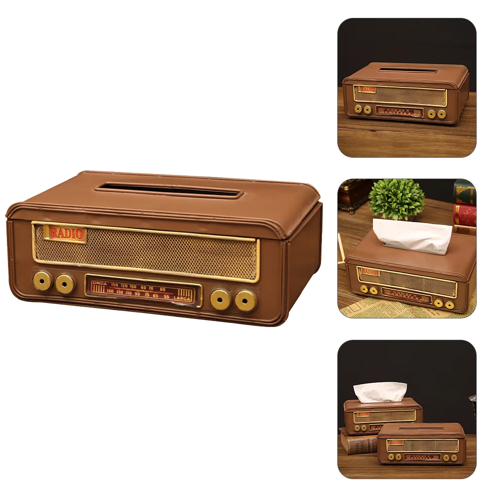 

1Pc Creative Tissue Box Extraction Tissue Container Radio Shaped Tissue Box for Home Bar