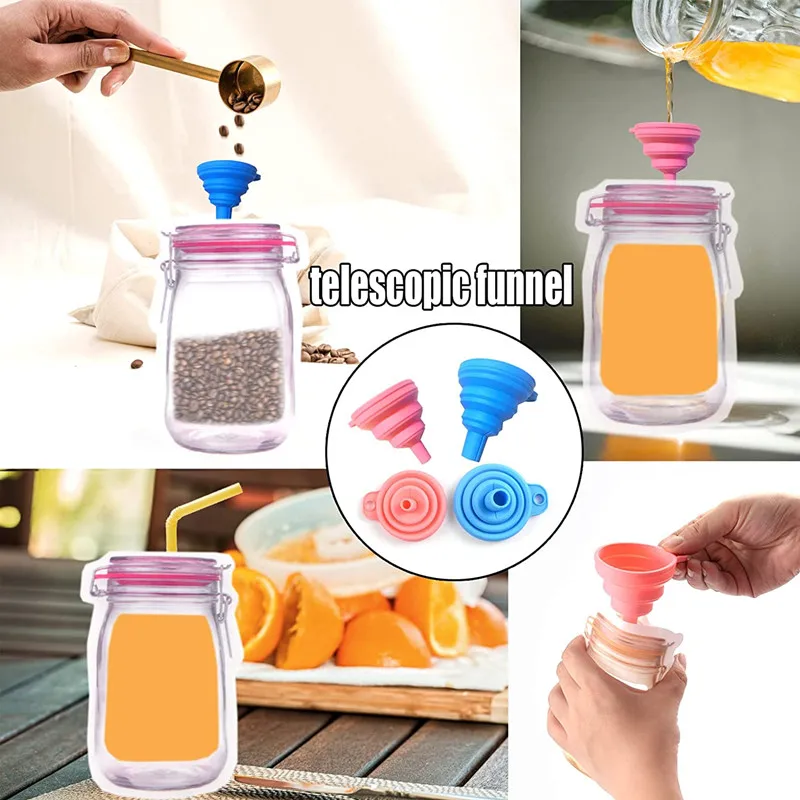 Модернизированная банка Мейсон на молнии замок сумки для сохранения еды