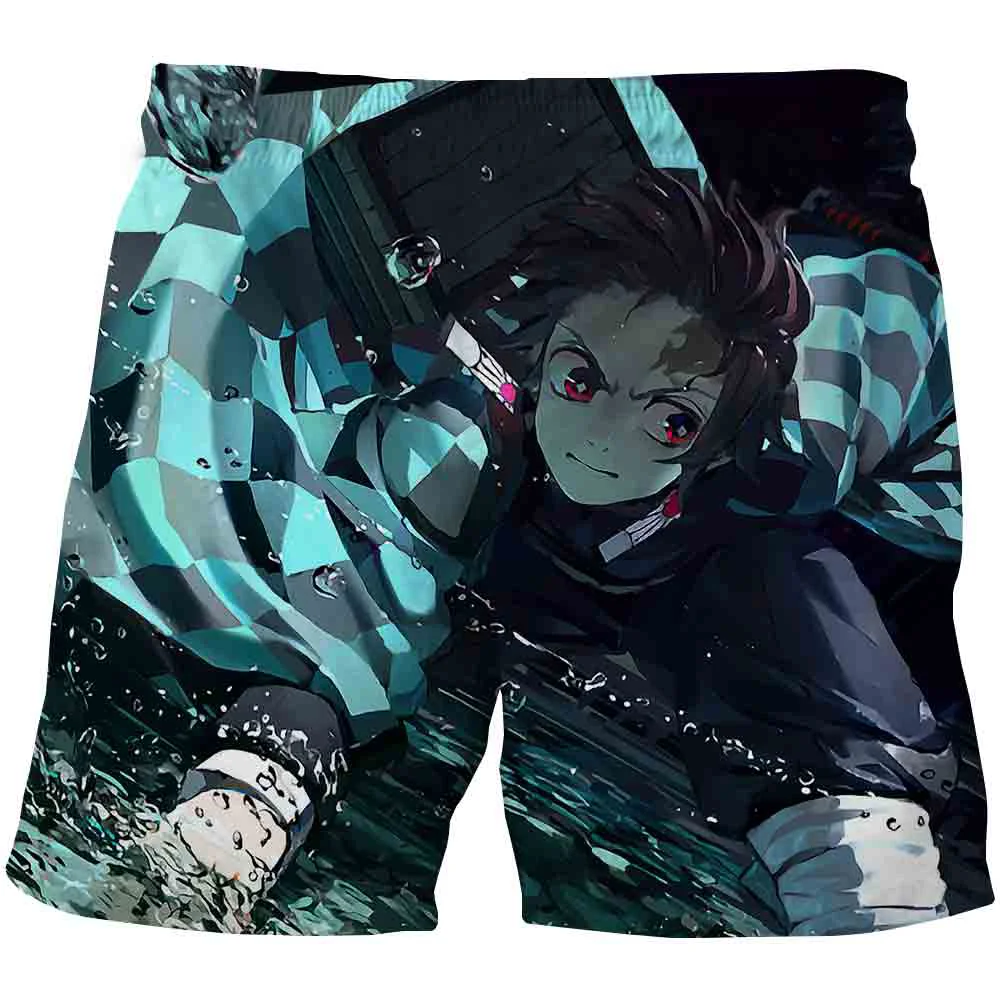 Шорты Kimetsu No Yaiba мужские/женские с 3D-принтом аниме рассекающий демонов свободные в