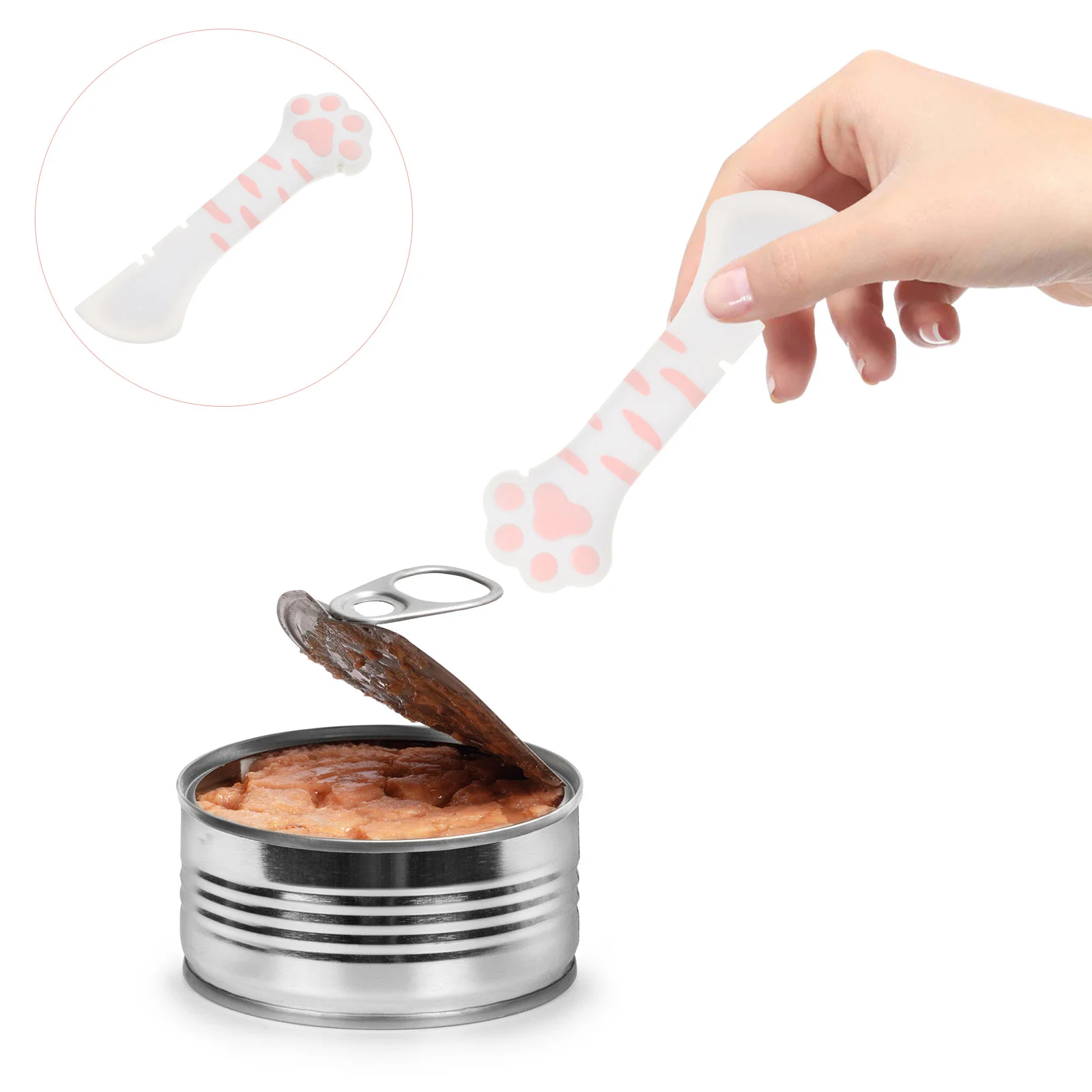

Pet Canning Spoon Mixing Spoons Pet Food Can Lids Set Paw Feeding Spoon Cat Snacks Wet Food Spoon Silica Gel Pet Food Can Spoon