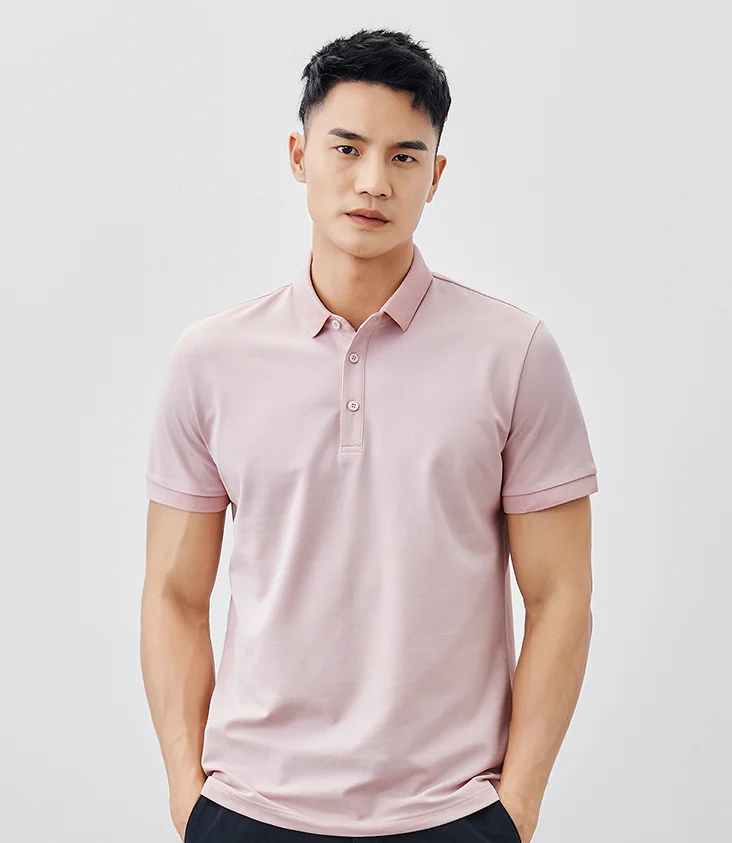 

V7613-Men's casual short sleeved polo shirt men's summer new solid color half sleeved Lapel T-shirt.