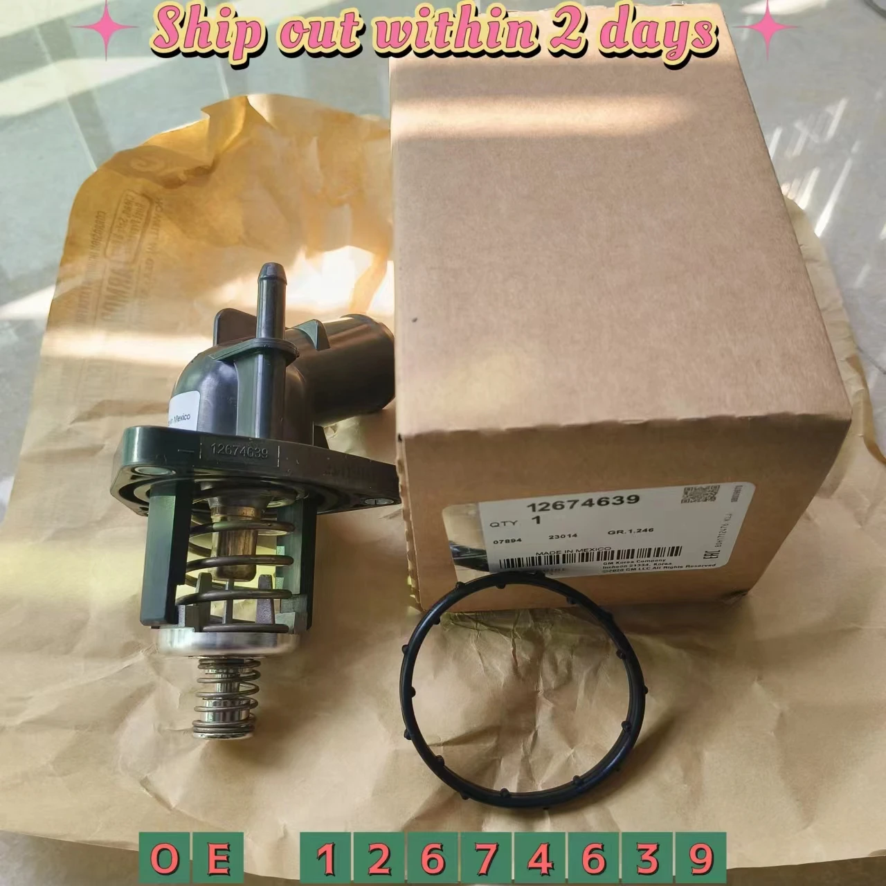 

Термостат на выходе воды для Chevrolet Silverado Suburban Tahoe Cadillac Escalade GMC Sierra/Yukon 2014-2020 OEM 12674639