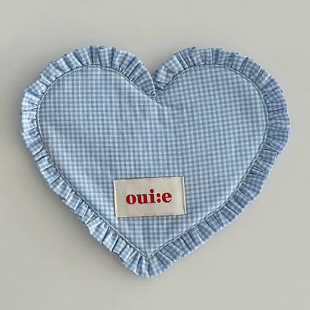 

Клетчатый сердцевидный коврик для еды, синего цвета
