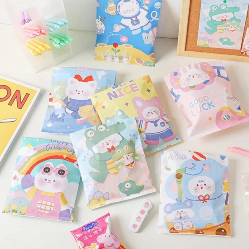 Bags Cartoon Bear Animals Printing Holiday Party Favor Bag Candy Cookie Pouch Gift Wrapping Bags Supplies