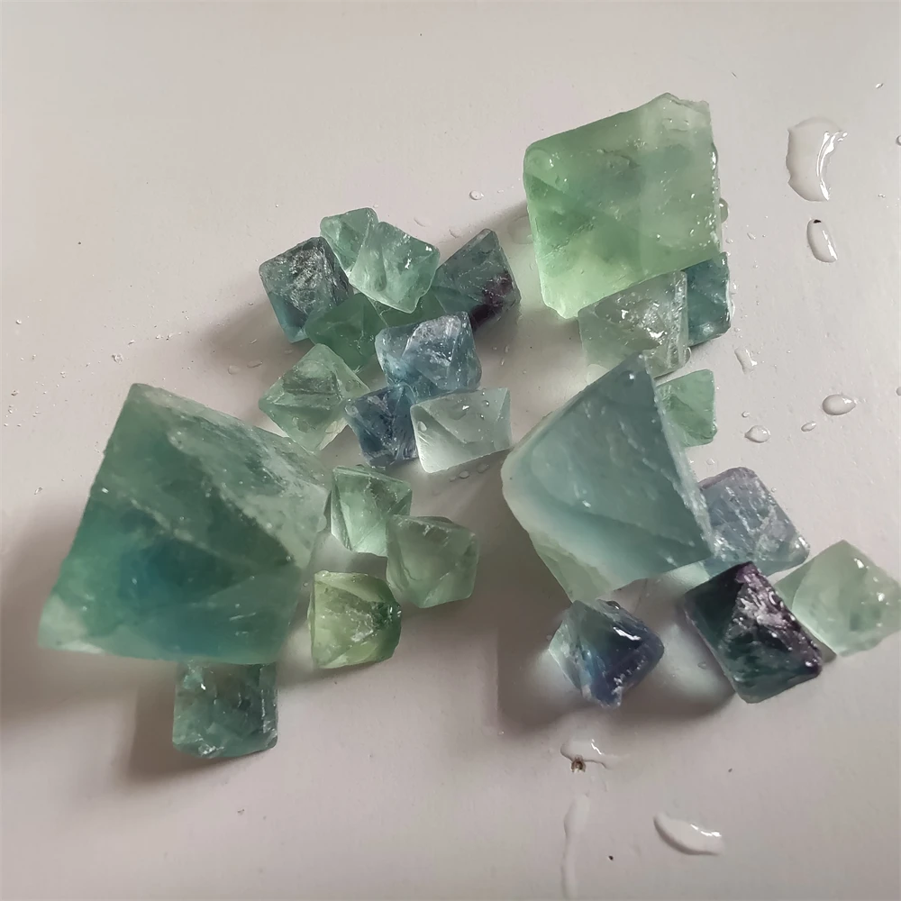 

50g Real Fluorite Octahedron Gem Purple Green Blue Crystal Rough Stone Healing DIY Accessoires