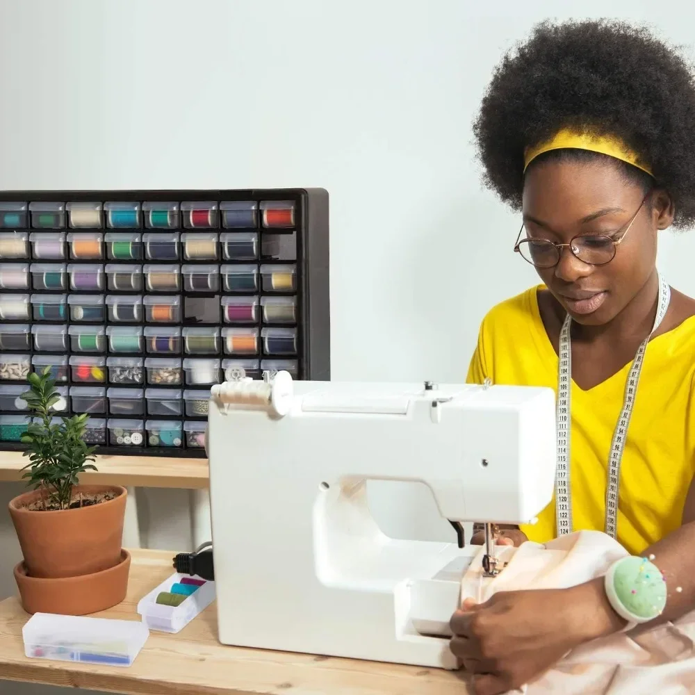 Akro-Mils 10144 44 ящика для хранения пластиковых деталей и шкафа рукоделия 20-дюймовый Ш x