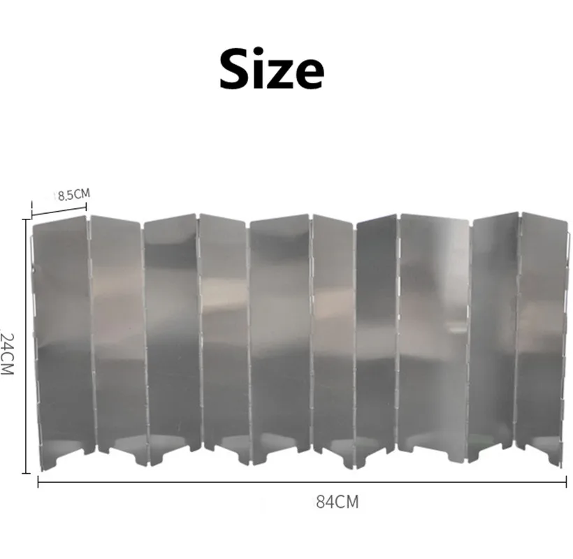 10 тарелок ветровая плита складная алюминиевая ветрозащитная для кемпинга на